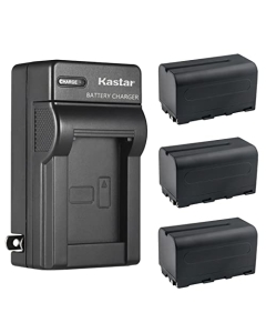 Kastar 3-Pack NP-F750 / NP-F770 Battery and AC Wall Charger Replacement for FEELWORLD F5 PRO V2 5.5 INCH Touch Screen 3D LUT, F5 Pro V3 5.5" Touch Screen 3D LUT 4K HDMI DSLR Camera Field Monitor