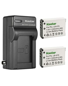 Kastar 2-Pack LB-070 Battery and AC Wall Charger Replacement for Kodak LB-070 LB070 Battery, Kodak Pixpro AZ651, Kodak Pixpro AZ651 Astro Zoom, Kodak Pixpro AZ652, Kodak Pixpro AZ652 Astro Zoom