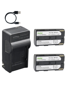 Kastar 2-Pack Battery and AC & USB-C Charger, Compatible with Canon BP-911, XF100 XF105 XF200 XF205 XF300 XF305 XF400 XF405 C100 C300 C500 XH-A1 XH-G1 XL1 XL2 GL1 GL2 XM2 and More Camcorders