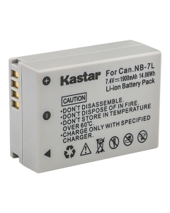 Kastar 1-Pack NB-7L Battery Replacement for Canon NB-7L NB7L, NB-7LH NB7LH Battery, Canon CB-2LZ, CB-2LZE Charger