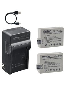 Kastar 2-Pack Battery and AC & USB-C Charger, Compatible with Canon LP-E5, EOS Rebel XSi, Rebel XS, Rebel T1i, 450D, 500D, 1000D, Kiss F, Kiss X2, Kiss X3 Cameras
