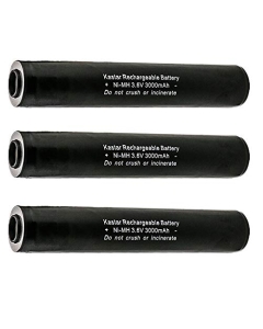 Kastar 3-Pack Ni-MH 3.6V 3000mAh Battery Replacement for Streamlight-Maglight Pelican M9, Stinger HP, Stinger XT, Stinger XT HP, Stinger LED, Stinger LED HP, Polystinger, MagLit 75175, 75375
