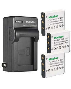 Kastar 3-Pack Battery and AC Wall Charger Replacement for Samsung SLB-1237 SLB1237 Battery, Samsung Digimax L55, Digimax L55W, Digimax L85 Digital Cameras