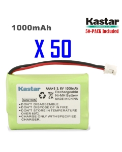 Kastar 50-Pack AAAX3 3.6V PH 1000mAh Ni-MH Battery for Motorola Series Monitor and Graco 2795DIG1, 2791, 2796VIB1, TMK NI-MH, iMonitor Vibe