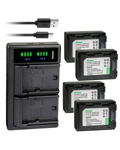 Kastar 4-Pack IA-BP210E Battery and LTD2 USB Charger Replacement for Samsung HMX-H220, HMX-H300, HMX-H300BN, HMX-H303, HMX-H304, HMX-H305, HMX-H320, HMX-H400, HMX-H405, HMX-S10, HMX-S10BN, HMX-S10BP