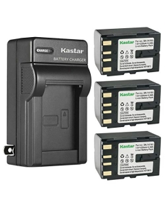 Kastar 3-Pack Battery and AC Wall Charger Replacement for JVC R-D32, GR-D32US, GR-D33, GR-D33US, GR-D34, GR-D34US, GR-D40, GR-D43, GR-D47, GR-D50, GR-D51, GR-D53, GR-D54, GR-D60, GR-D61, GR-D63