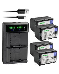 Kastar 4-Pack Battery and LTD2 USB Charger Replacement for JVC SSL-JVC50, SSLJVC50, JVC50, SSL-JVC70, SSLJVC70, JVC70, SSL-JVC75, SSLJVC75, JVC75, BN-S8I50, BNS8I50 Battery