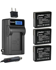 Kastar 3-Pack DMW-BLE9 Battery and LCD AC Charger Compatible with Panasonic Lumix DMC-GF3 DMC-GF3C DMC-GF3K DMC-GF3W, Lumix DMC-GF5, Lumix DMC-GF6 DMC-GF6K DMC-GF6R DMC-GF6T DMC-GF6W DMC-GF6X