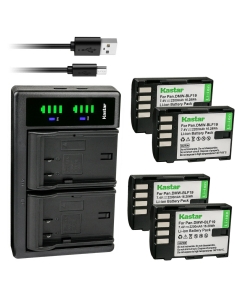 Kastar 4-Pack Battery and LTD2 USB Charger Replacement for Panasonic DMW-BLF19, DMW-BLF19E, DMW-BLF19PP, DMC-643 Battery, Panasonic DMW-BTC10, DMW-BTC10E, DMW-BTC10G, DMW-BTC10PP Charger
