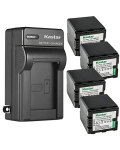 Kastar 4-Pack VW-VBN260 Battery and AC Wall Charger Replacement for Panasonic VW-VBN260, VW-VBN130, VW-VBN070 Battery, HDC-HS900K, HDC-SD800, HDC-SD800GK, HDC-SD800K, HDC-SD800P, HDC-SD900, HDC-TM900