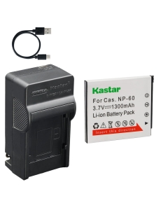 Kastar 1-Pack Battery and AC & USB-C Charger, Compatible with NP-60 Camera, for Casio Exilim EX-Z80 EX-Z85 EX-Z90 EX-Z29 EX-Z19 EX-Z9 EX-S10 EX-S12 EX-FS10 and EX-Z Series Models