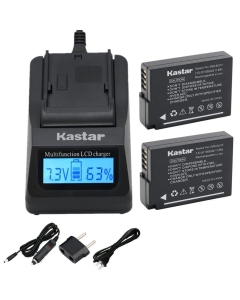 [Fully Decoded] Kastar Battery (2 Pack) and Fast Charger for Panasonic DMW-BLD10, DMW-BLD10E, DMW-BLD10PP, DE-A93B & Panasonic Lumix DMC-G3, Panasonic Lumix DMC-GF2, Panasonic Lumix DMC-GX1 Cameras