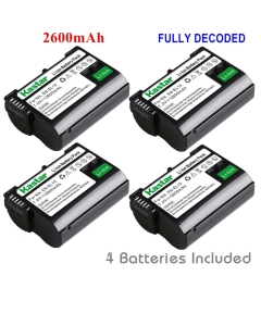 Kastar EN-EL15 Battery (4-Pack) for Nik ENEL15, MH-25 and Nik DSLR D750 D7100, D7000, D800E, D800, D610, D600, NIK 1 V1 Cameras