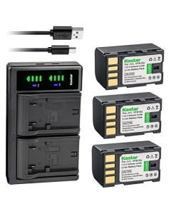 Kastar 3-Pack Battery and LTD2 USB Charger Replacement for JVC BN-VF808 BN-VF808U BN-VF815 BN-VF815U BN-VF915 BN-VF915U BN-VF823 BN-VF823U BN-VF923U, GZ-MS95 GZ-MS95SEU GZ-X900 GZ-X900EK GZ-X900U