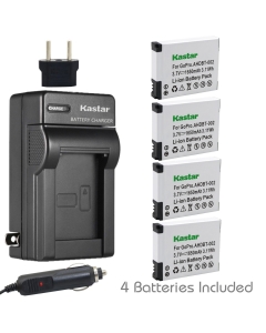 Kastar AHDBT-002 Battery (4-Pack) and Charger Kit Replacement for GoPro AHDBT-001, AHDBT-002 Work with GoPro HD HERO1, HERO2, GoPro Original HD Hero Cameras