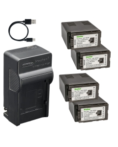 Kastar 4-Pack Battery and AC & USB-C Charger, Compatible with Panasonic VW-VBG6 CGA-E625, for AG-AC130 AC160 AF100 HMC150 HMC70 HMC80 HMR10 Camcorders