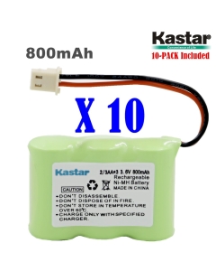 Kastar 10-PACK 2/3AA 3.6V 800mAh 5264 Ni-MH Rechargeable Battery for Home Phone V-Tech 80-1338-00-00 89-1332-00-00 89-1338-00 BT-17333 BT-27333 BT-17233 BT-27233 BT-163345 BT-263345 Cordless Telephone