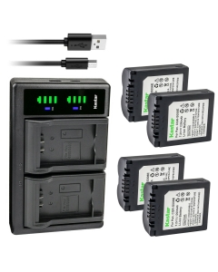 Kastar 4-Pack CGA-S006 Battery and LTD2 USB Charger Replacement for Panasonic CGA-S006, CGA-S006e, CGR-S006, CGR-S006e, DMW-BMA7 Battery, Panasonic DE-A44, DE-994, DE-994A Charger