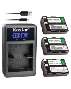 Kastar 3-Pack EN-EL3A Battery and LED2 USB Charger Compatible with Nikon EN-EL3, EN-EL3a Battery, Nikon MH-18, MH-18a, MH-19 Charger, Nikon D50, D70, D70s, D100, D100 SLR Cameras