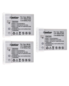 Kastar NB-5L Battery (3-Pack) for Canon PowerShot S100, S110, SD700, SD790, SD800, SD850, SD870 is, SD880 is, SD890 is, SD900 is, SD950 is, SD970 is, SD990 is, SX200 is, SX210 is, SX220 is, SX230 HS