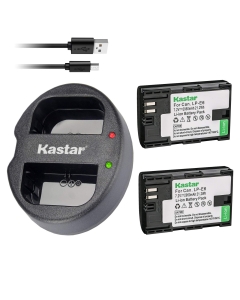 Kastar Battery x2 + Dual USB Charger for LP-E6 LP-E6N, EOS 60D 60Da EOS 70D XC10 EOS 5D Mark II 5D Mark III 5D Mark IV, EOS 5DS 5DS R, EOS 6D 7D Mark II, BG-E14 BG-E13 BG-E11 BG-E9 BG-E7 BG-E6