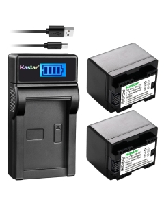Kastar X2 Fully Decoded Battery + Slim LCD Charger for Canon BP-727 & VIXIA HF M50, HF M52, HF M500, HF R30, HF R32, HF R40, HF R42, HF R50, HF R52, HF R60, HF R62, HF R300, HF R400, HF R500, HF R600
