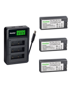 Kastar 3-Pack Battery with LZD3 USB Triple Charger Compatible with Sony NP-FC11 NP-FC10, DSC-P2 P3 P5 P7 P8 P9 P10 P12 F77 FX77 V1 Cameras