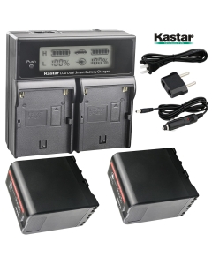 Kastar Charger and 2X Battery Replacement for Sony BP-U90 BP-U60 BP-U30 and PXW-FS7/FS5/X180 PMW-100/150/150P/160 PMW-200/300 PMW-EX1/EX1R PMW-EX3/EX3R PMW-EX160 PMW-EX260 PMW-EX280 PMW-F3/F3K/F3L