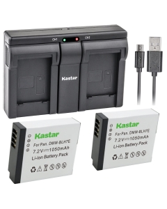 Kastar BLH7E 2X Battery + USB Dual Charger Replacement for Panasonic DMW-BLH7 DMW-BLH7E DMW-BLH7PP Work with Panasonic Lumix DMC-GM1 DMC-GM1K DMC-GM5 DMC-GF7 Cameras