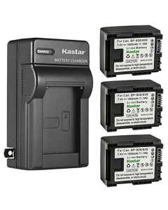 Kastar 3-Pack Battery and AC Wall Charger Replacement for Canon VIXIA HF S30 HFS30, VIXIA HF S100 HFS100, VIXIA HF S200 HFS200, Canon BP-809 BP809 BP-809/B BP-809/S, BP-819 BP819, BP-827 BP827 Battery