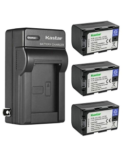 Kastar 3-Pack Battery and AC Wall Charger Replacement for JVC SSL-JVC50, SSLJVC50, JVC50, SSL-JVC70, SSLJVC70, JVC70, SSL-JVC75, SSLJVC75, JVC75, BN-S8I50, BNS8I50 Battery
