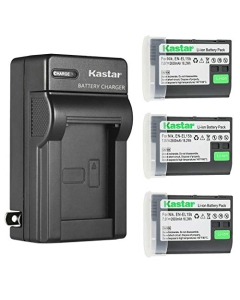 Kastar 3-Pack Battery and AC Wall Charger Replacement for Nikon EN-EL15, EN-EL15a, EN-EL15b, EN-EL15e Battery, Nikon MB-D11, MB-D12, MB-D14, MB-D15, MB-D16, MB-D18 Battery Grip