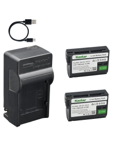 Kastar 2-Pack Battery and AC & USB-C Charger, Compatible with Nikon EN-EL15 EN-EL15a EN-EL15b EN-EL15c MH-25, Works with Z5II Z6III Z7II Z8 Z9 Zf D500 D600 D610 D750 D780 D800 D810 D850 Cameras