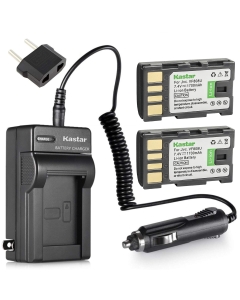 Kastar Battery 2-Pack and Charger Replace for JVC Everio GZ-HD300AU GZ-HD300BU GZ-HD300RU GZ-HD320 GZ-HM1 GZ-HM110 GZ-HM200 GZ-HM400 GZ-HM80 GZ-HM90 GZ-X900 GC-PX100 GC-P100 GC-PX1 GC-PX10 Camcorder
