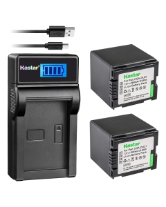 Kastar Battery (X2) & LCD USB Charger Replacement for Panasonic CGA-DU21 and NV-GS40 GS44 GS47 GS50 GS55 GS58 PV-GS150 GS200 GS300 GS320 GS400 GS500 SDR-H250 H280 VDR-D308 D310 D400 M74 M75 M95 M250