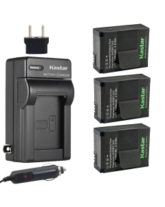 Kastar GOPRO3 Battery (3-Pack) and Charger Kit for GoPro HD HERO3, HERO3+, AHDBT-302 Work with GoPro AHDBT-201, AHDBT-301, AHDBT-302