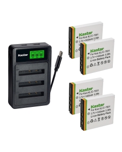 Kastar 4-Pack Battery with LZD3 USB Triple Charger Compatible with Kodak KLIC-7001 BenQ D-Li213, EasyShare M320 M340 M341 M753 M863 M893 M1063 V550 V570 V610 V705 V750, BenQ E1050 E1220 Cameras