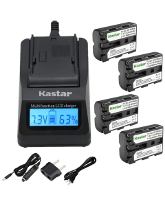 Kastar Fast Charger and NP-FM500H Battery (4-Pack) Replacement for Sony DSLR-A100 A200 A300 A350 A560 A580 A700 A850 A900 Alpha SLT A57 A58 A65 A65V A77 A77V A77 II A77M2 A99 A99V CLM-V55 Cameras