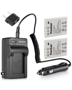 Kastar Charger with Car Adapter and 2 Battery for Nikon Coolpix P1 P2 S1 S3 S50C S5 Camera and EN-EL8 ENEL8 Battery