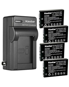 Kastar 4Pack KLIC-5001 Battery and AC Wall Charger Replacement for Kodak EasyShare Z7590 Zoom, EasyShare DX6490, EasyShare DX7440, EasyShare DX7440 Zoom, EasyShare DX7590, EasyShare DX7590 Zoom Camera