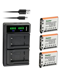 Kastar 3-Pack Battery and LTD2 USB Charger Compatible with Minolta NP-45 Battery, Minolta MN5Z 20MP 5X, MN12Z 20MP 12X, MN22Z 20MP 22X, MN30WP 21 MP / 1080P HD Waterproof Digital Camera