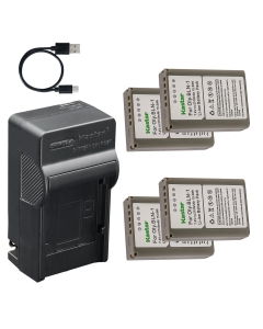 Kastar 4-Pack Battery and AC & USB-C Charger, Compatible with Olympus BLN-1 BLN1, for OM-D E-M1 E-M5 E-M5 Mark II Pen E-P5 Pen-F Cameras