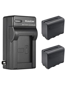 Kastar 2-Pack NP-F960 / NP-F970 Battery and AC Wall Charger Replacement for Godox LF308BI Variable Color, LED500Y Tungsten, LED500LRW 3300K-5600K, GM55 5.5" 4K HDMI Touchscreen On-Camera Monitor