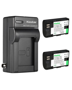 Kastar 2-Pack LP-E6P Battery and AC Wall Charger Replacement for Canon LP-E6 LP-E6NH LP-E6P Rechargeable High-amperage Lithium-ion Battery, LC-E6 LC-E6E Charger, Canon EOS R5 Mark II Mirrorless Camera
