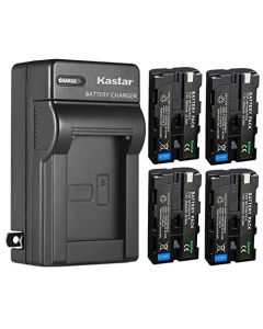 Kastar 4-Pack NP-F580 Battery 7.4V 3500mAh and AC Wall Charger Replacement for SWIT, ProAm, Neewer, Yongnuo LED Video Light, GVM, Aputuree Amaran, Genaray LED On-Camera Light, GODOXI LED Video Light