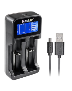 Kastar Intelligent LCD USB Charger for US18650VTC4, 18650, 26650, 18500, 18490, 18350, 17670, 17500, 16340, RCR123, 14500, 10440 3.7V Lithium Batteries, A AA AAA AAAA Ni-MH/Ni-CD 1.2V Batteries