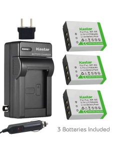 Kastar Battery 3-Pack and Charger Kit for Fujifilm NP-85, BC-85, BC-85A work with Fujifilm FinePix S1, FinePix SL240, FinePix SL260, FinePix SL280, FinePix SL300, FinePix SL305, FinePix SL1000 Cameras