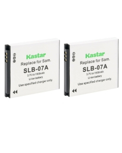 Kastar SLB-07A Battery 2-Pack Replacement for Samsung EC Series, EC-ST600ZCPBCN, EC-PL150ZCPLCN, PL Series, PL150, PL151, ST Series, ST45, ST50, ST500, ST510, ST550, ST560, ST600, TL Series Camera