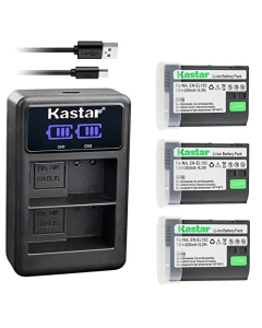 Kastar 3-Pack EN-EL15C Battery and LED2 USB Charger Compatible with Nikon EN-EL15c EN-EL15b Battery, MH-25b Charger, Nikon ZF Mirrorless Camera, Nikon Z 5 Z6 II Z7 II, Z5 Z6II Z7II Mirrorless Camera