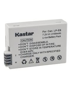 Kastar LPE8 Battery (1-Pack) Compatible with Canon LP-E8, LC-E8E, BG-E8 and Canon EOS 550D, EOS 600D, EOS 700D, EOS Rebel T2i, EOS Rebel T3i, EOS Rebel T4i, EOS Rebel T5i Camera